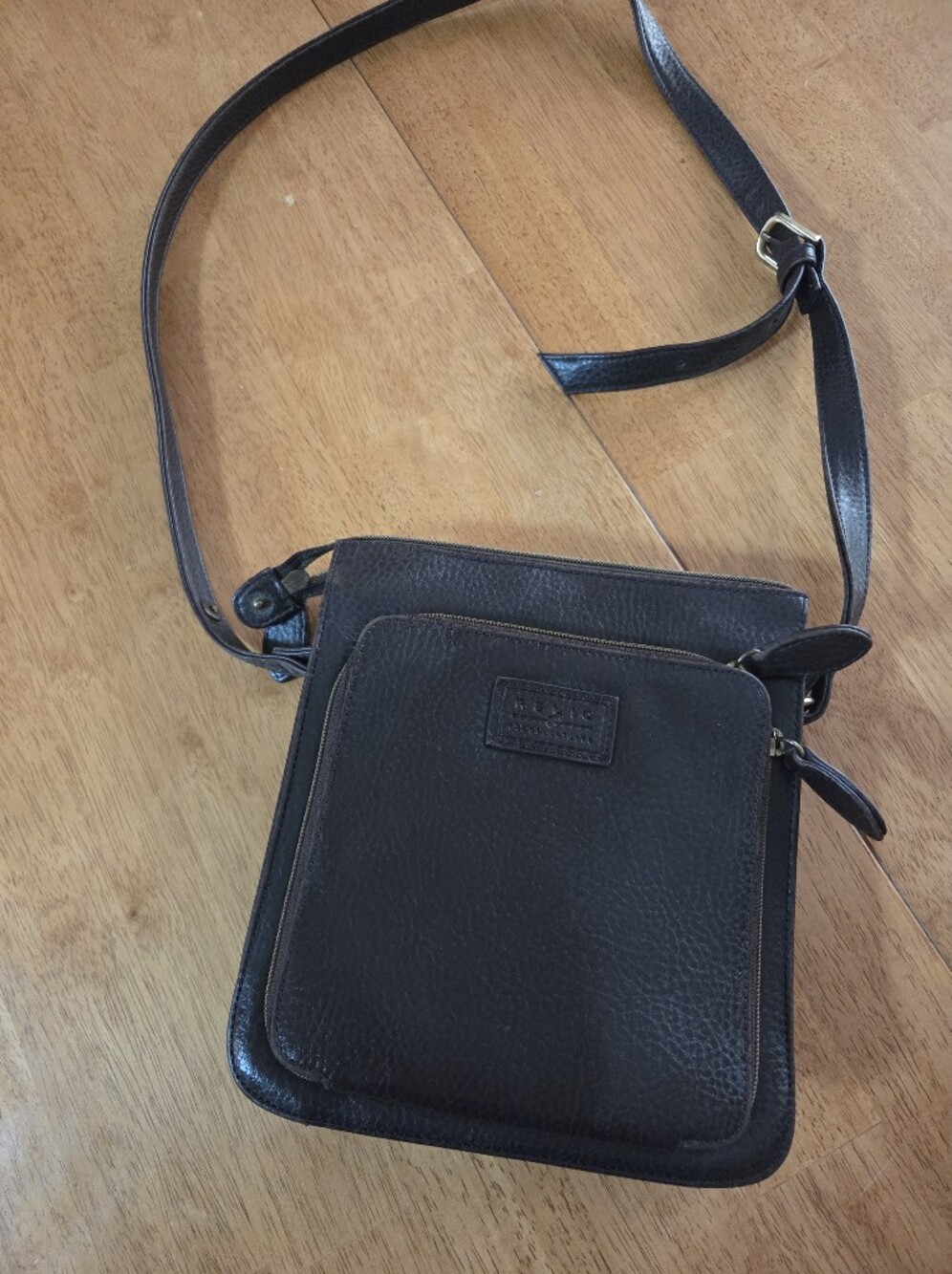 Relic Brown Leather Shoulder Crossbody Bag